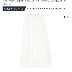 HALO Sleepsack, 100% Cotton, Sleeping Bag, TOG 0.5, Cream, X-Large, 18-24 M